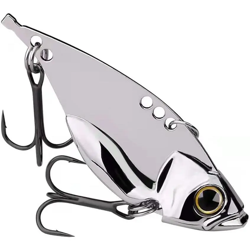 5-Pack Multi-Color Metal Blade Baits - Vibrant Hard VIB Artificial Fishing Lures with 3D Eyes, Smooth & Rapid Diving Action, Unique Movement for Freshwater/Saltwater Bass, Easy-to-Use Fishing Equipment