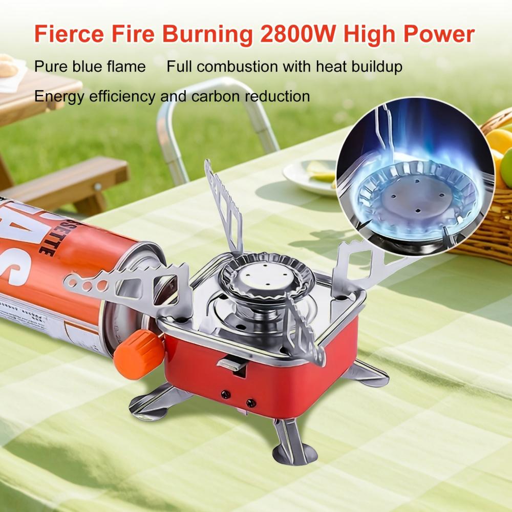 [Portable Windproof Stove] Portable Windproof Folding Stove - Lightweight Compact Camping Stove, Foldable Outdoor Cooker, Compatible for Backpacking, Hiking, Picnics, Home Emergencies - Ideal for Solo & Group Camping Trips, Stylish Metal Finish