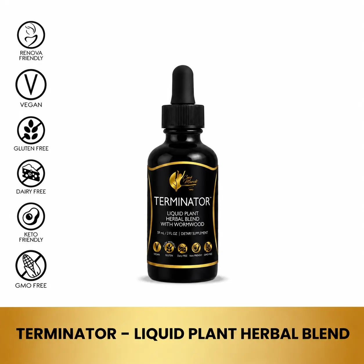 Cocó March N.M.D Terminator Liquid Plant Herbal Blend, Digestive Health Support Supplement for Adults - 59 Servings per Bottle Healthcare Edible
