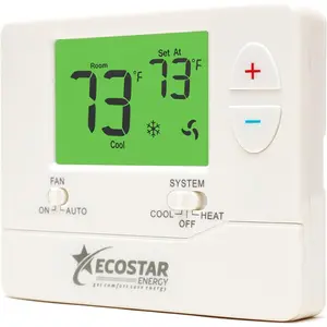 Non-Programmable 1 Heat/1 Cool Single Stage Energy Saving Digital Thermostat with Green Backlight for Home & Commercial HVAC Heating Air Conditioning Systems Easy DIY Installation