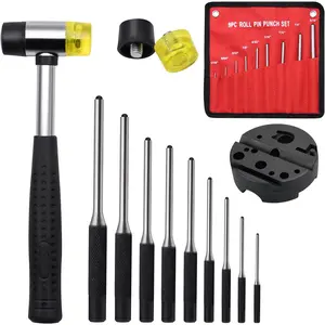 Pin Punch Set, 14 count Removing Repair Tools, including Universal Block, Pin Punches and Hammer