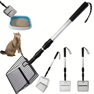 3-In-1 Chicken Manure Scoop with Adjustable Handle and Sieve Filter, Durable Metal Structure, Ergonomic Design, Farm Use