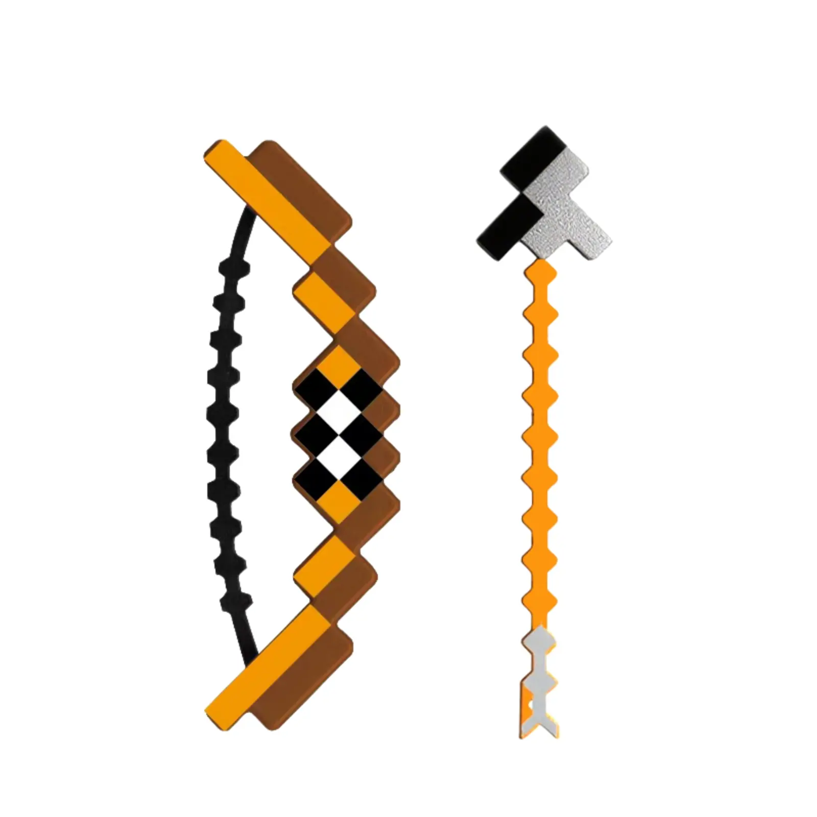 Pixel Bow & Arrow Keychain, Retro 8-Bit Voxel ABS Key Charm with EVA Foam Tip, 3.9" Lightweight Video Game Decor Clip for Backpacks, Key Charms, Multifunctional Keychain