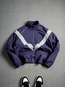 Men's Casual Stand Collar Jacket, Colorblock Design, Windproof Durable Fabric, Comfortable Skin-Friendly Material, Ideal for Daily Wear, Streamline Performance Jacket