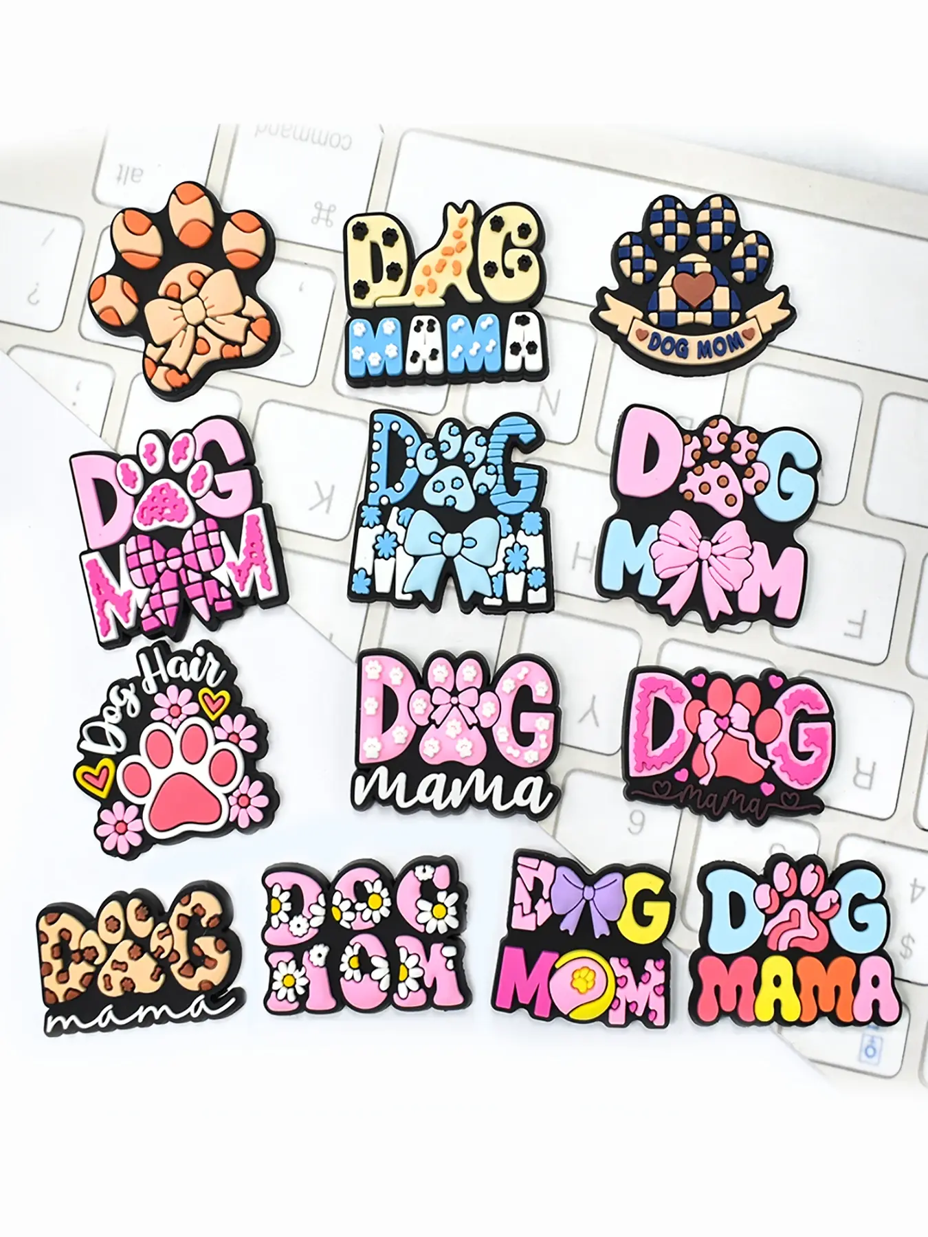 13pcs, soft plastic, pet mama shoe charms, dog paw print shoe accessories, animal dog paw prints shoe accessories decoration, suitable for sandal garden shoes, diy accessories party gift, Decorative Shoe Accessories, Shoe Charms Set Footwear