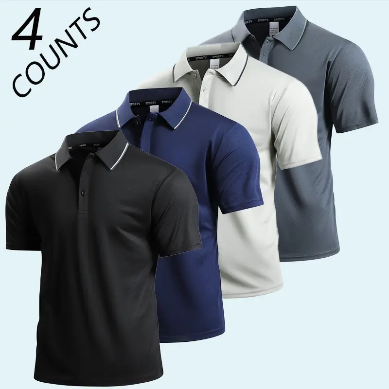 Men's casual loose sports quick-drying lapel polo shirt