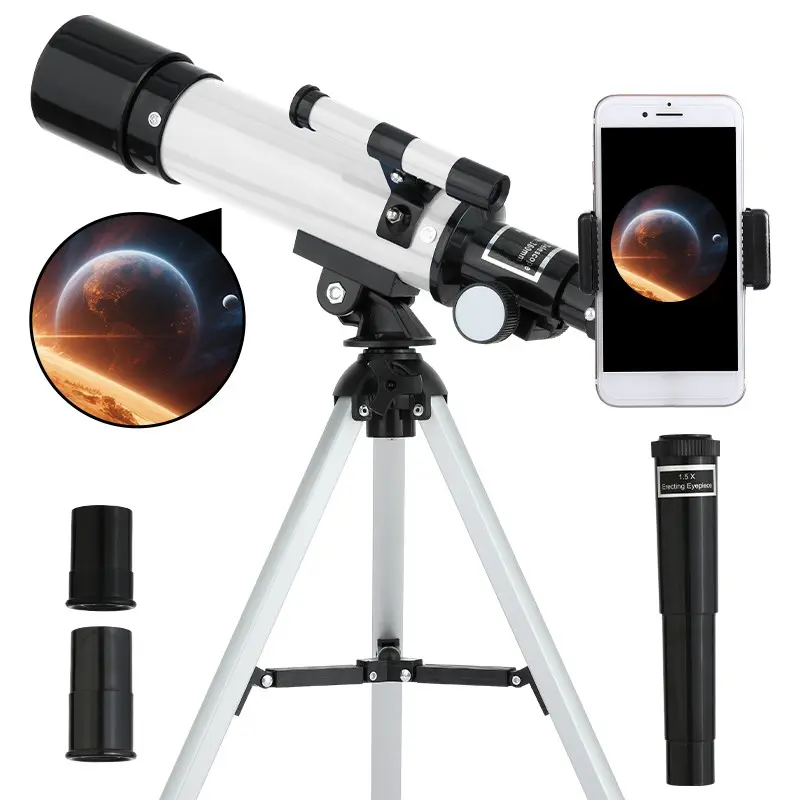 Astronomy Telescope with Tripod and Moon Filter, 90x Refractor for Beginners, Ideal for Adults and Kids Exploring Moon and Stars, Astronomical Telescope