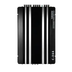Car Power Amplifier 12V 4 Channel High Power Aluminum Alloy Car Audio Amplifier Black