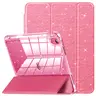 INFILAND Durable Leather-Plastic Tablet Case for 10th Gen iPad - Shiny Glitter Crystal Look, Dust-Resistant Back, Pencil Holder, Model-Matched Fit, Touch Access, Fashion Kids Tablet Accessory with Protection