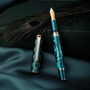 Metal Resin Piston Fountain Pen - Writing Tool for Office & School