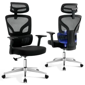 Garvee Ergonomic Office Chair with Adjustable Lumbar Support, High Back Mesh Computer Chair for Home, 3D Headrest Gaming Chair, Swivel Design for Comfortable Seating