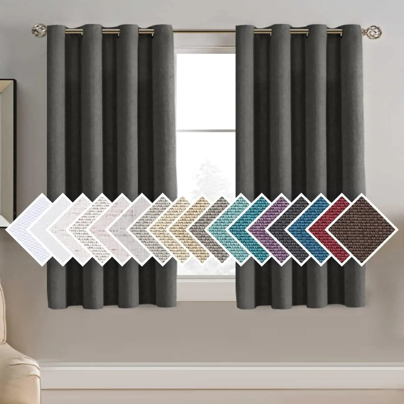 H.VERSAILTEX Linen Blackout Curtain 1 Panel for Bedroom/Living Room Thermal Insulated Grommet Linen Look Curtain Drapes Primitive Textured Burlap Effect Window Drapes tiktokshopspringglowup Interior Decoration Accessories