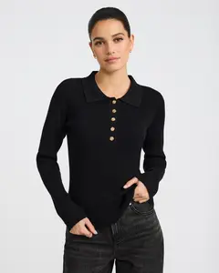 Express Fitted Novelty Button Sweater Polo
