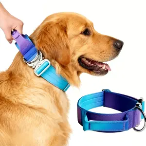 Gradual Color Tactical Dog Collar, Heavy-Duty Nylon Pet Necklace, Comfortable Control Design for Large Dogs, Durable & Ultimate Comfort