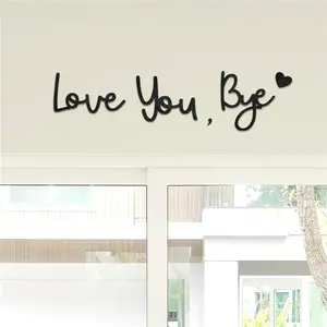 Love You Bye Sign Above Door Topper Decoration, Wood Over Door Home Decor Express Love and Warm Family Sign for Wall Art living Room Bedroom