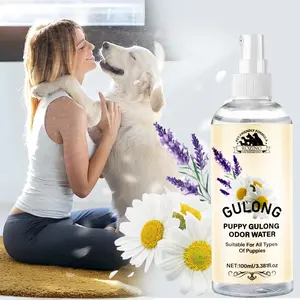 ROZINO Puppy Gulong Odor Water 100ml - Lavender & Chamomile Scented Spray for All Breeds - Safe Gentle Formula Eliminates Pet Odors from Living Spaces Toys Bedding