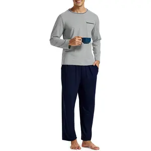 MoFiz Men's Pajamas Set Long Sleeve Sleepwear Soft Christmas Pajamas 2 Piece Loungewear Warm Pjs Sets for Winter Holiday