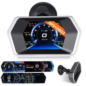 OBD2+GPS 3'' Head-Up Digital Dashboard Speedometer for Vehicles Compatible with OBD2-equipped Models Manufactured after 2008,  Supports KM/H & MPH, OBD Multifunction LCD Display