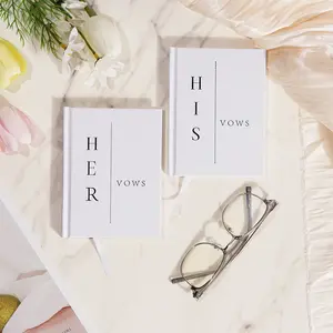 Set of 2 Wedding Vow Books for Him And Her, Hardcover Notebooks for Bride And Groom with Bookmark, Lined Pages for Ceremonies And Renewals, Comes with a Beautiful Keepsake Gift Box
