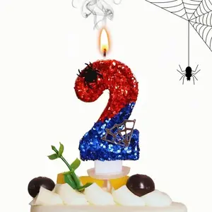 1pcs Shiny Spider-Themed Spooky Birthday Candles - Perfect for Cake Decoration, Anniversaries, Romantic Dinners, and Parties - Ideal for Weddings and Valentine's Day, Suitable for Winter and New Year