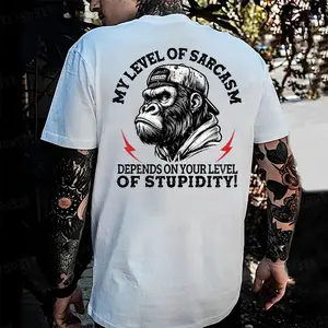 My Level Of Sarcasm Depends On Your Level Of Stupidity! Monkey T-shirt