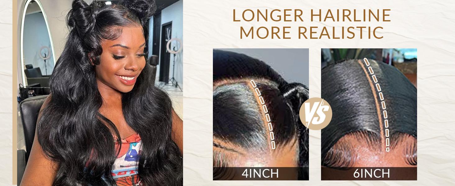 Tuneful 13x6 Body Wave Lace Front Wigs Human Hair Pre Plucked 180 Density Virgin Human Wig HD Transparent Lace Frontal Wigs Human Hair for Women