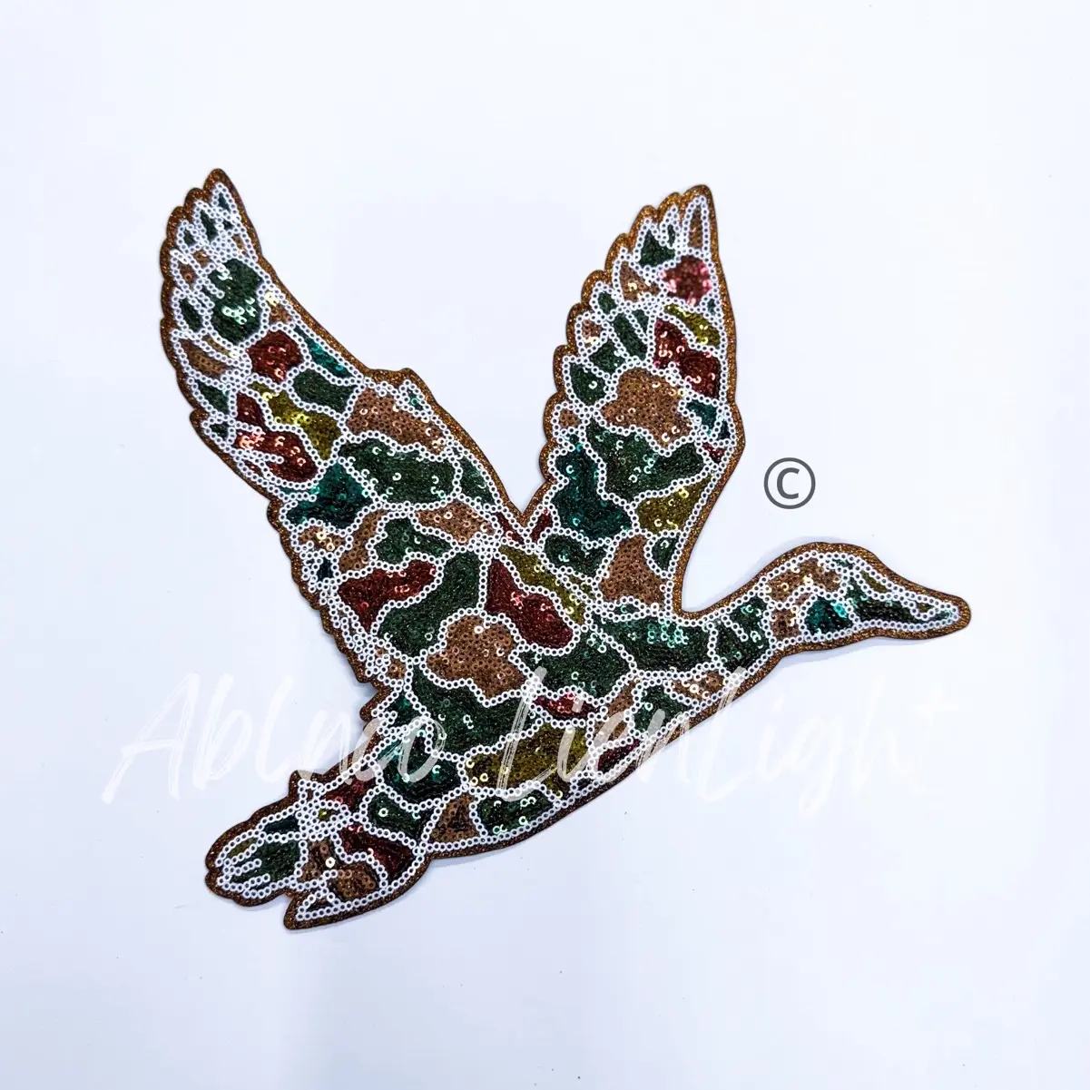 Mallard Duck Hunting Sequins Iron On Patch for Women’s Sweatshirt and Shirt