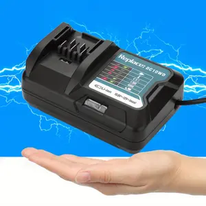 Compact 10.8V-12V Lithium Battery Charger for Makita - Quick Charge, LED Display, Compatible with DC10WD, DC10SB, DC10WC, BL1015, BL1016, BL1021B, BL1041B - Black Decker Replacement Charger with US Plug, Makita Tool Accessory | LED Display