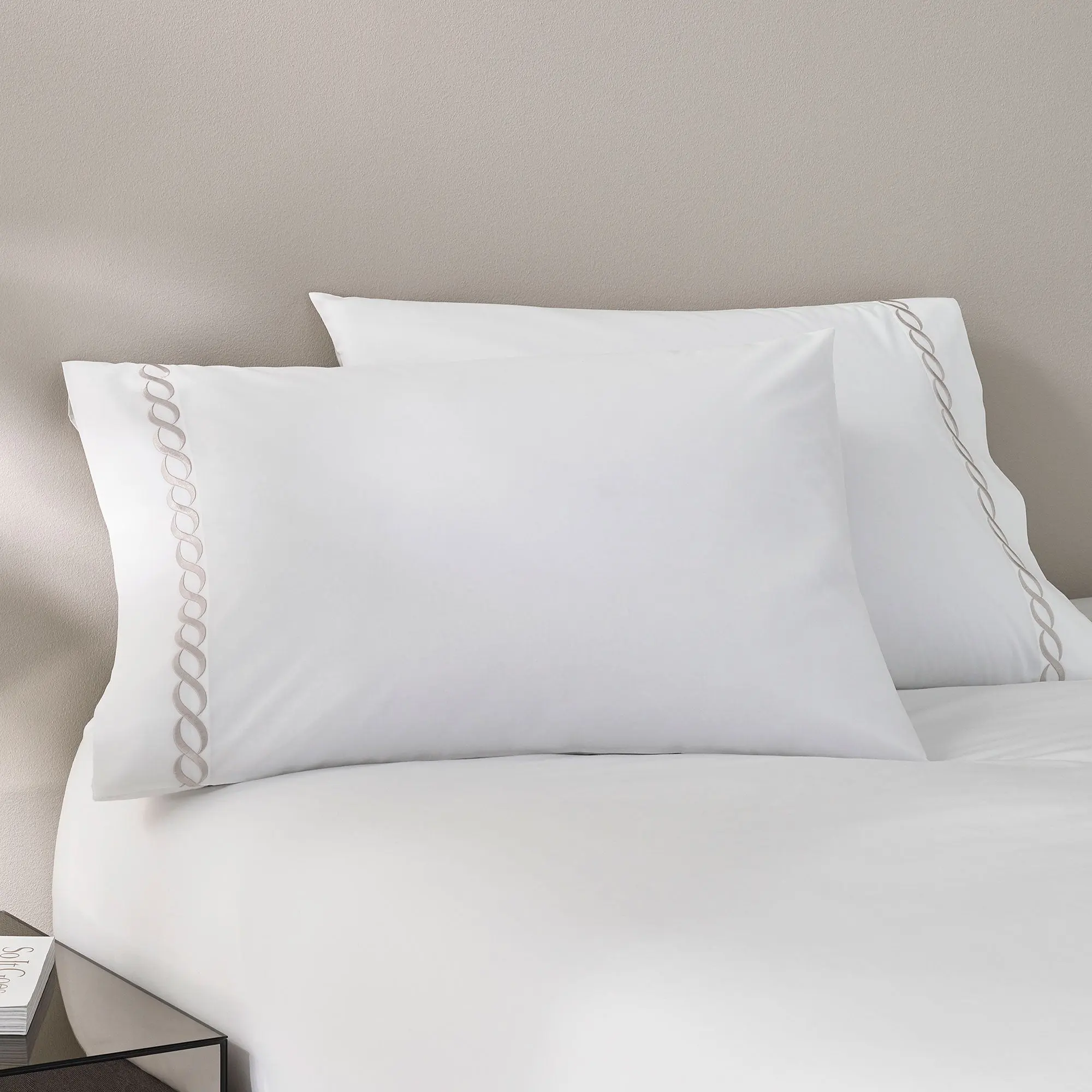 Catena Embroidered Percale Pillowcase Set of 2