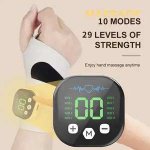 Electric Cordless Hand Wrist Massager 10 Mode Vibration Massage 29 Levels Massage Hands Rechargeable Wrist Brace Protector Wrap electric muscle massager