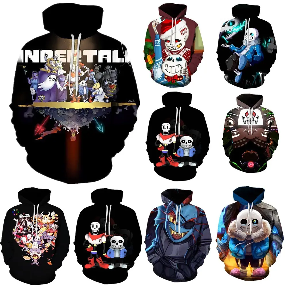 Men's Undertale Graphic Hoodie, Relaxed Fit Soft Fleece Pullover with Kangaroo Pocket for Casual Wear and Cosplay, Sweatshirts, Digital Print, Jeans, Classic, Drawstring, Pants, Fade Resistant, Tops, Menswear, Fabric, Ultra-Soft Fleece, Fade-Resistance, U