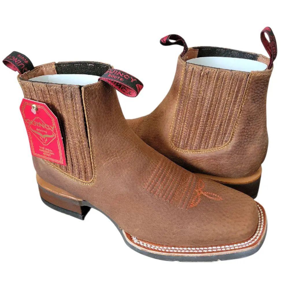 Quincy Men's Short Rodeo Boot Brown