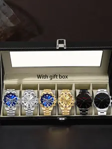 6-piece men's exquisite watch set, men's business high-end quartz men's watch set, Business Fashion Watches
