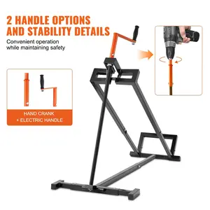 VEVOR Ride on Lawn Mower Lift Jack, 880/500 Lbs Weight Capacity, Telescopic Maintenance Jack with Crank Handle & Power Tool Handle, Foldable Lawn Tractor Lifter for Lawn Mowers and Garden Tractors, Black