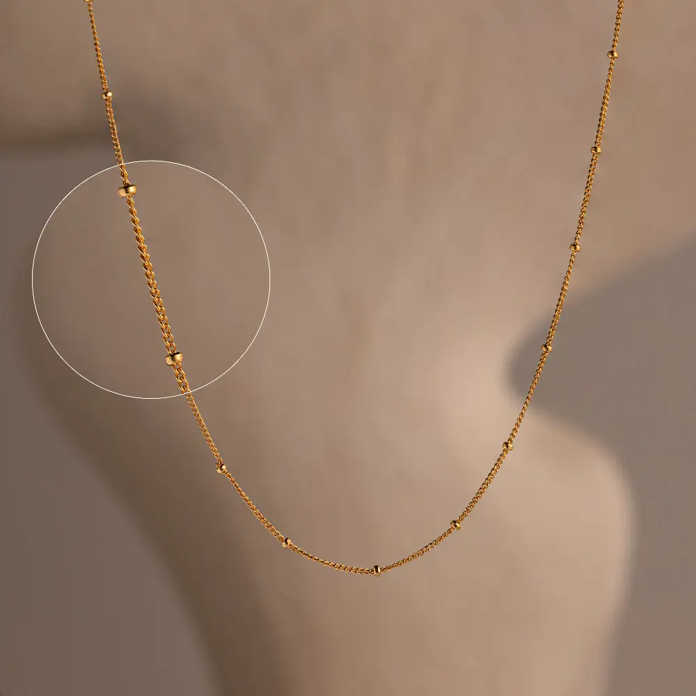 Satellite Necklace by Caitlyn Minimalist - Beaded Layering Chain Necklace - Minimalist Jewelry - Gift for Her