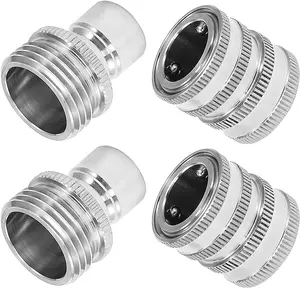 M MINGLE Garden Hose Quick Connect Fittings, 3/4 Inch GHT Stainless Steel, Quick Connector Set, 2-Pack - for Easy and Quick Garden Watering
