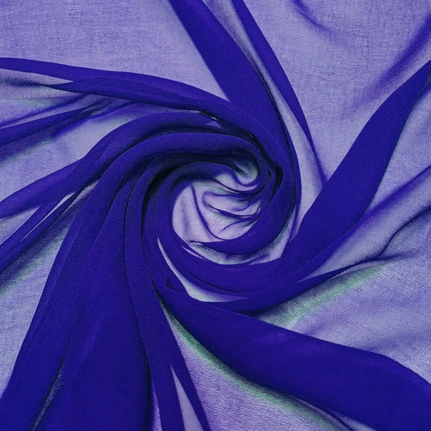 VDS Chiffon Fabric, 5 Yards Continuous Long, 44” Wide, Soft Sheer Arch Cloth for Wedding Engagement Event Party Banquet Decoration Canopy Arbor Drapery Panel Backdrop Bridal Sewing DIY (Royal Blue)