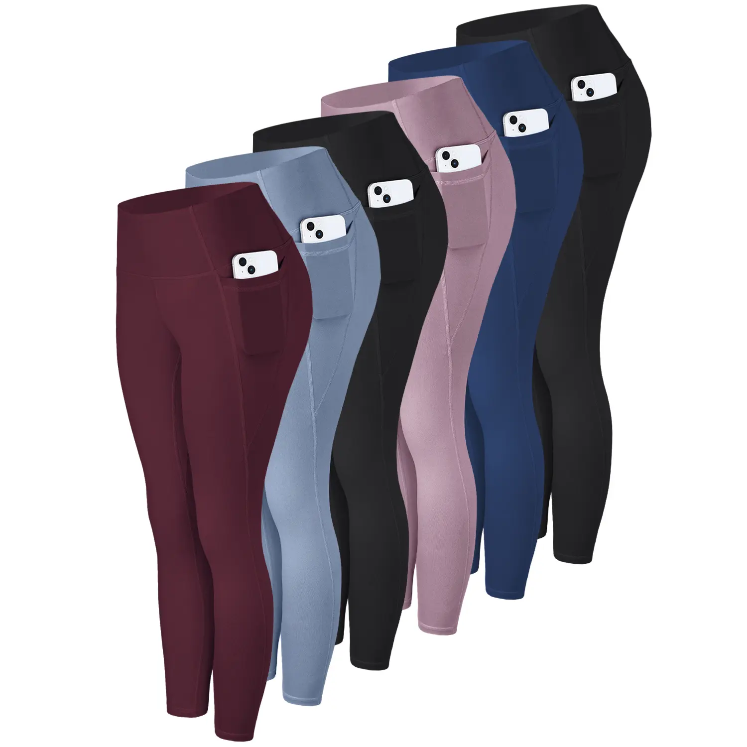 6PACK-Blue/Pink/Dark Red/Navy/Black