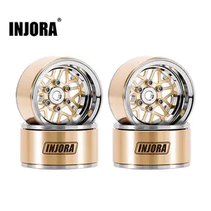 INJORA 1.0 Brass Aluminum Beadlock Wheels ModuWheel for TRX4M SCX24 1/18 1/24 RC Crawlers Upgrade