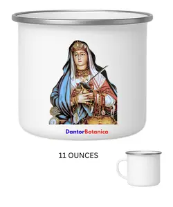 VEVE KODE LWA ERZULIE FREDA EZILIFREDA Metresili Kode loa Veve Hoodoo Vodou Voodoo hougan Manbo Wican Altar White Enamel Mug 11 OZ with Silver Rim Camping Travel Coffee Metal Mug Can be used as a gift for Christmas Thanksgiving Mother's Day Father's Day