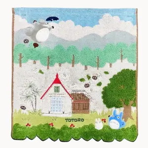 13.5"x13.5" Beautiful Super Soft Delicate Cotton Jacquard Embroidery Towel for Bathroom, Kitchen, Home Decor