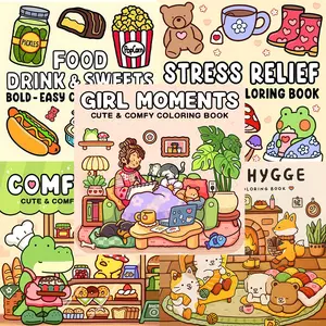 5-Piece Adult Coloring Book Set, Coloring Pages, Coloring Experience, Serene Patterns & Scenic Designs, Relaxation & Stress Relief, DIY Home Decor Kit, Ideal Gift