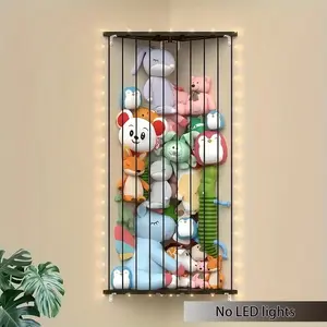 Plush Toy Storage Rack, 1 Count Triangular Bright Funky Plush Animal Storage Rack, Adjustable Length Hanging Storage Rack, Suitable for Storing Various Plush Toys, Organiser, Adjustable Hanging Organizer, Hangable, Adjustable Shelf Rack