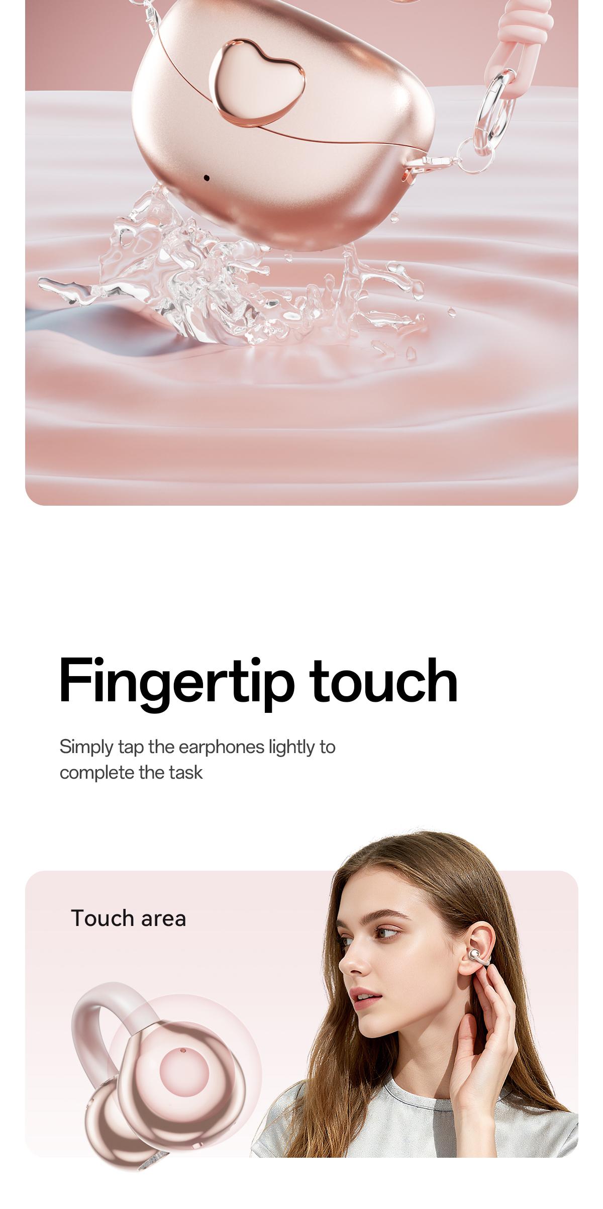 Chengruida M106 Open Ear Clip TWS Earbuds, Comfortable Bass Boost Noise Reduction Wireless Headphones with Long Battery Life & HD Call