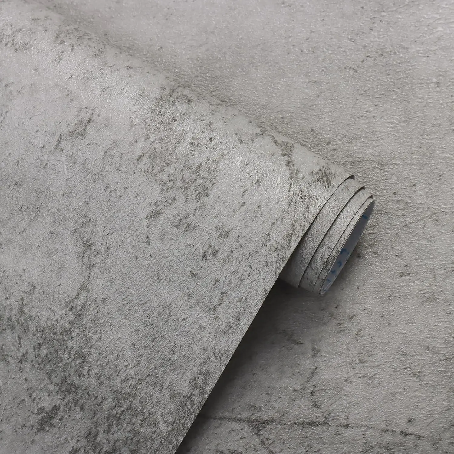 Light Concrete Look Self-Adhesive Wallpaper, 40x300cm Thicken Peel & Stick Waterproof Vinyl Film for Walls Tables Worktops Furniture Decoration