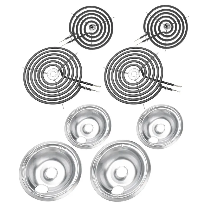 GE Drip Pans & Stove Burner Element Complete Set - Kitchen Replacement Parts for GE Hotpoint, Perfectly Fits WB30M1-WB30M2, Stove Plate for Easy Care