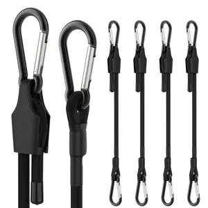 36 Inch Adjustable Bungee Cords with Carabiner Hooks 4 Pack Heavy Duty Outdoor Super Elastic Straps Easily Adjust from 8" to 42" for Cargo Bike Luggage Carts Truck