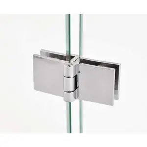 [2 Pieces] Glass Door hinge-180 Degree Glass Shower Door Hinges clamp Suitable for 5-8mm Glass Thickness