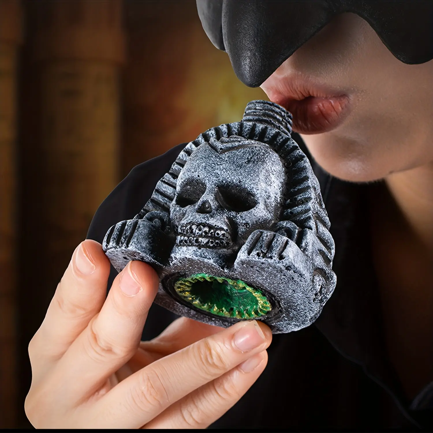 Realistic Aztec Death Whistle Skull, Loudest Human Scream, 120+ Decibels, Halloween Prank, Prank Gag Gift, Horror Gift, Prank Gift Set, Prank Props, Christmas Present, Includes Storage Bag & Box