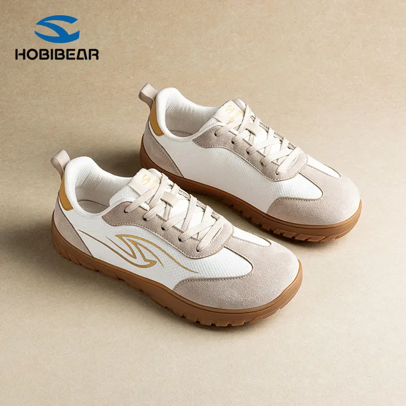 HOBIBEAR Women's Low Top Ankle Hike Shoes - Barefoot-Style Lace-Up Casual Footwear with Wide Toe Box, Flexible Slip-Resistant Rubber Sole, Synthetic Fabric, Lightweight Outdoor Shoes